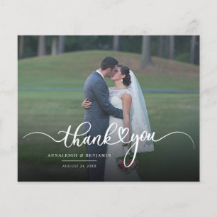 Carte de Mariage de Merci cardiaque à main budget