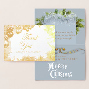 Carte de Mariage de MERCI FOIL de Noël blanc