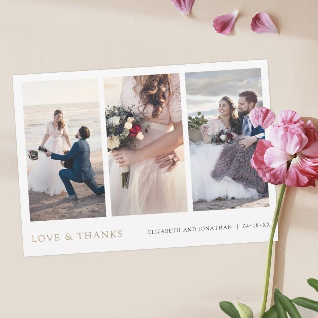 Carte de Mariage de Merci multi-photo simple et mo (Créateur téléchargé)