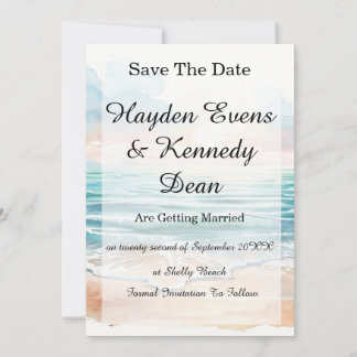 Carte de mariage de plage 'Save the Date' | Côtièr
