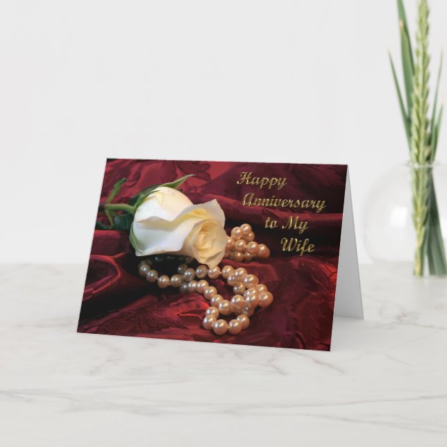 Carte de mariage de rose d'anniversaire de mariage (Devant)