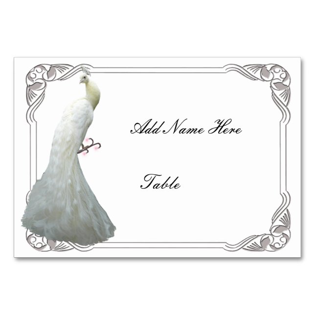 Carte de Mariage de table blanche personnalisée (Devant)