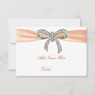 Carte de Mariage de table Orange Diamond Bow