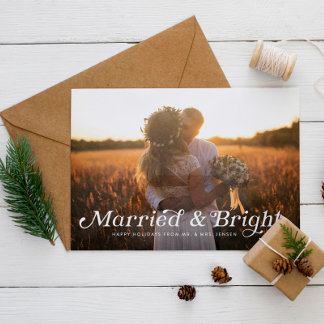 Carte de Mariage de vacances marié et brillant