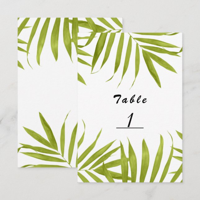 Carte de Mariage d'été des Feuilles tropicaux (Devant / Derrière)
