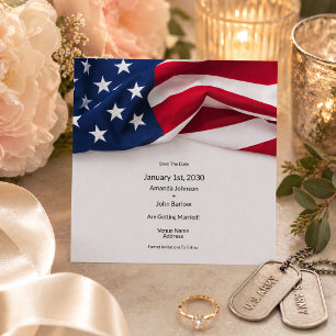 Carte de mariage drapeau américain patriotique pou
