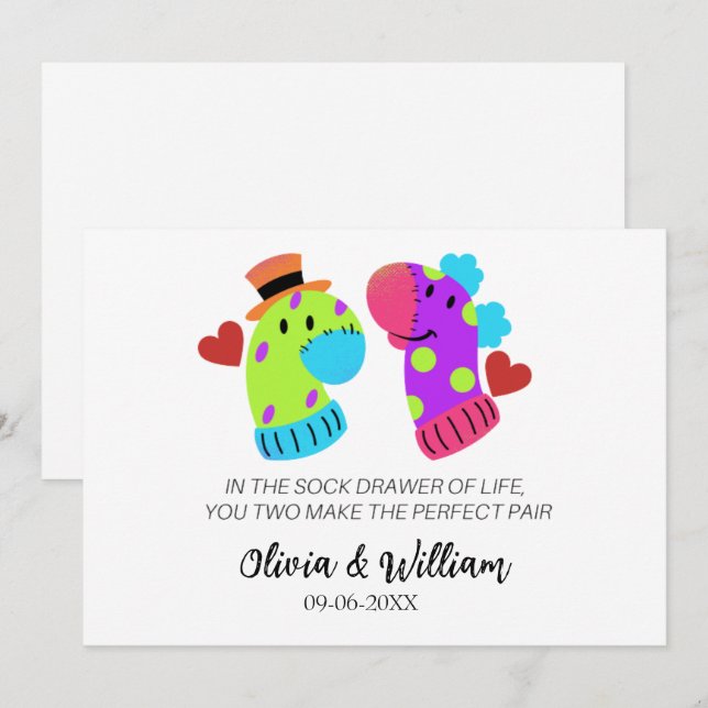 Carte de mariage drôle, Carte de couple, Fiançaill (Devant / Derrière)