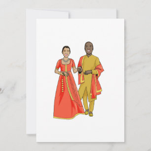 Carte de mariage d'un homme noir et d'une femme in