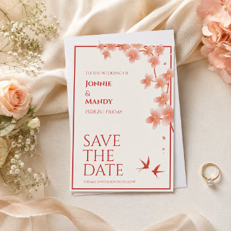 Carte de mariage élégante avec motif floral pour a