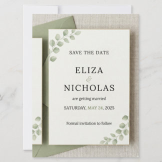 Carte de mariage Élégante Minimaliste pour Sauvega