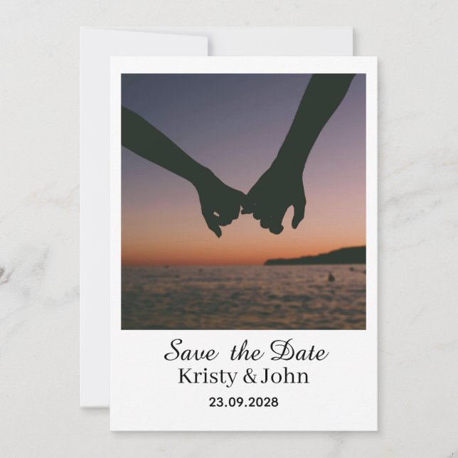 Carte de mariage Élégante pour Sauver la Date (Devant)