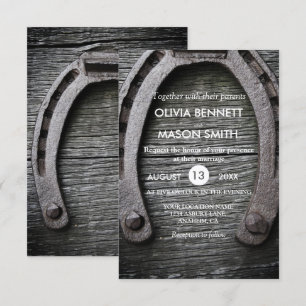 Carte de mariage en fer à cheval de charme