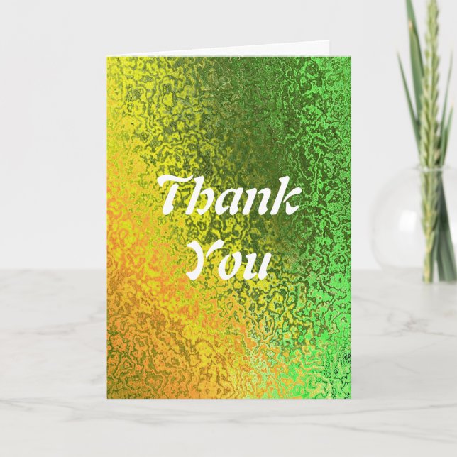 Carte de Mariage en Merci vert Jaune (Devant)