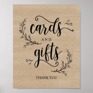 Carte de mariage et cadeaux Rustic Vines Poster