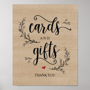 Carte de mariage et cadeaux Rustic Vines Poster