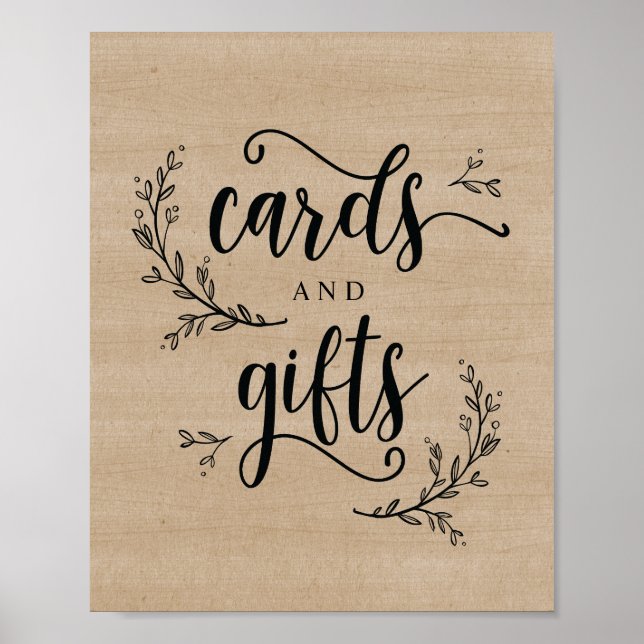 Carte de mariage et cadeaux Rustic Vines Poster (Devant)