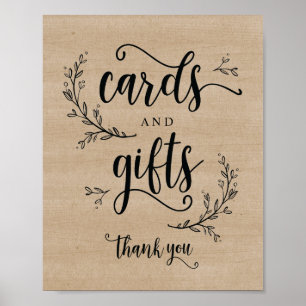 Carte de mariage et cadeaux Rustic Vines Poster