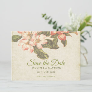 Carte de mariage Fleur de pommier vintage 'Save th