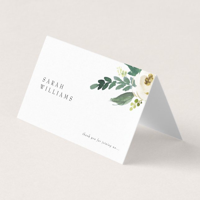 Carte de Mariage Floral Blanc (Front)