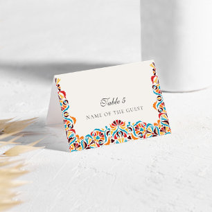 Carte de mariage florale fantaisiste orange sarcel