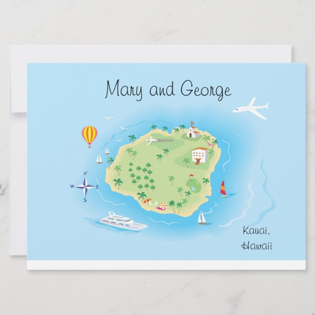 Carte de mariage illustrée sur mesure (demandez d' (Devant)