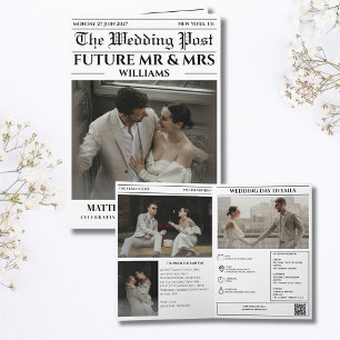 Carte de mariage 'Journal - Enregistrez la date'