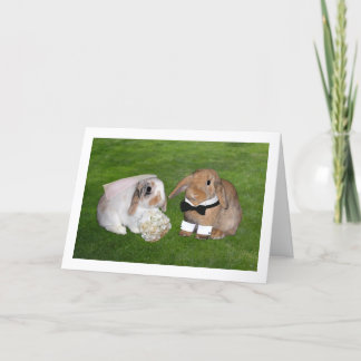 Carte de mariage lapin