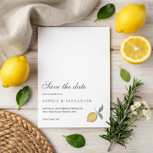 Carte de mariage "Lemon Save the Date"   Côte amal