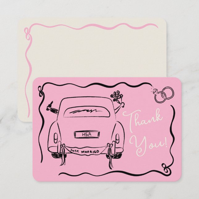Carte de Mariage Merci (Devant / Derrière)