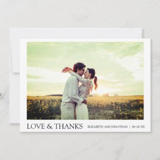 Carte de Mariage Merci photo moderne simple