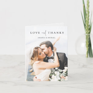 Carte de Mariage Merci photo simple et élégant