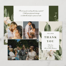 Carte de Mariage "Merci" pour hibiscus boho tropic
