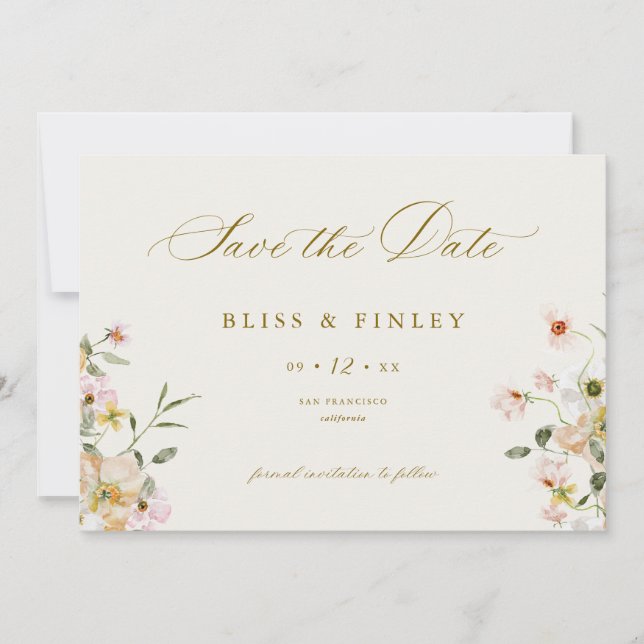 Carte de mariage minimale BLISS Pastel pour annonc (Devant)