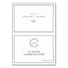 Carte de Mariage minimaliste à feuilles noires et 