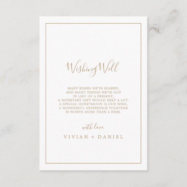 Carte de Mariage minimaliste d'or (Devant)
