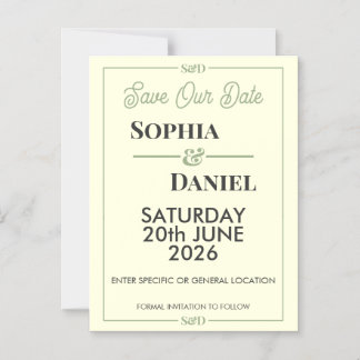 Carte de mariage moderne éditabile 'Save The Date'