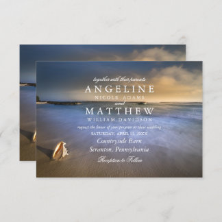Carte de Mariage moderne Fade Tropical Beach Sea