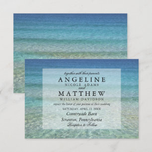 Carte de Mariage moderne Fade Tropical Beach Sea
