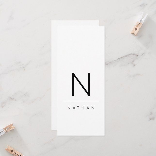 Carte de Mariage moderne noir et blanc (Devant/Arrière en situation)