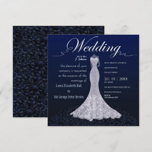 Carte de mariage moderne robe de mariée faire part