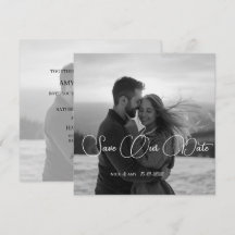 Carte de mariage moderne simple personnalisée