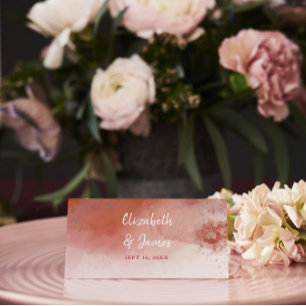 Carte de Mariage moderne Watercolor Terracotta
