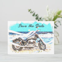 Carte de mariage motard "Save The Date"