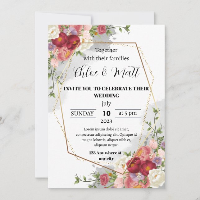 Carte de mariage numérique personnalisée (Devant)