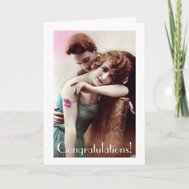 Carte de mariage ou d'anniversaire de couple vinta