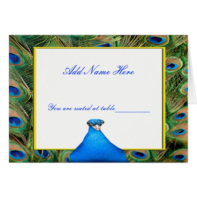 Carte de Mariage Peacock (Devant Horizontal)