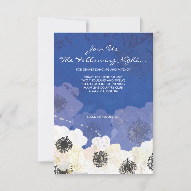Carte de mariage Peacock & Anemone Flowers (Devant)