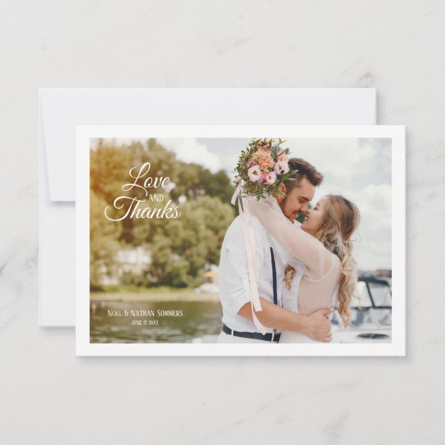 Carte de mariage photo avec amour et remerciements (Devant)