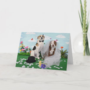 Carte de mariage, photo de 2 chiens le jour du