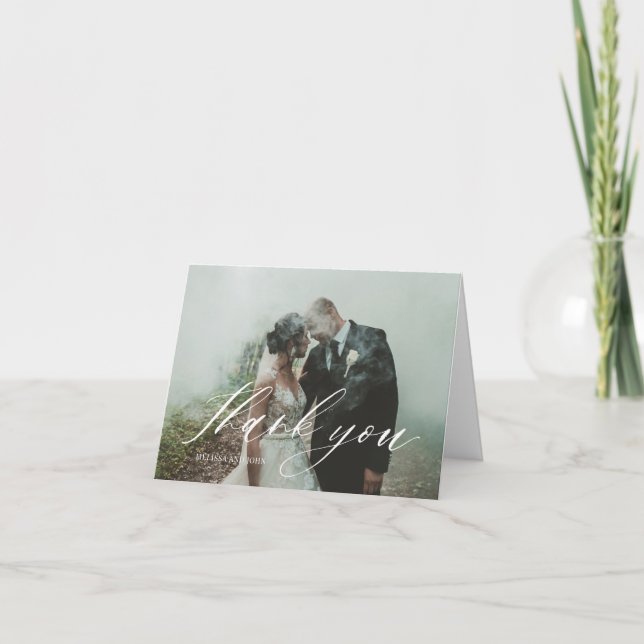 Carte de Mariage photo Merci (Devant)